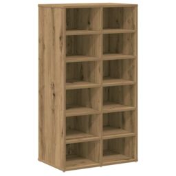Berkfield Home Shoe Rack Artisan Oak 54x34x100.5 cm Engineered Wood in Brown - thumbnail 2