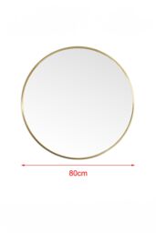Living and Home 80cm Nordic Round Wall Mirror in Natural - thumbnail 3