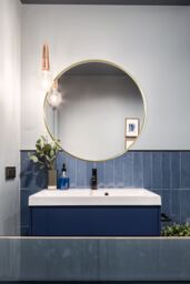 Living and Home 80cm Nordic Round Wall Mirror in Natural - thumbnail 5