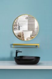 Living and Home 80cm Nordic Round Wall Mirror in Natural - thumbnail 4