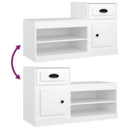 Berkfield Home Shoe Cabinet White 100x42x60 cm Engineered Wood - Size: 100 x 42 x 60 cm - thumbnail 9