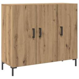 Berkfield Home Sideboard Artisian Oak 90x34x80 cm Engineered Wood in Brown - Size: 90 x 34 x 80 cm - thumbnail 3
