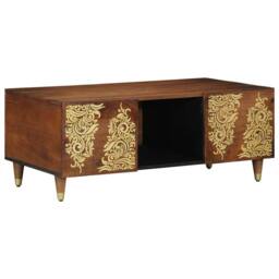 Berkfield Home Coffee Table 100x54x40 cm Solid Wood Mango in Brown - Size: 100 x 54 x 40 cm - thumbnail 2