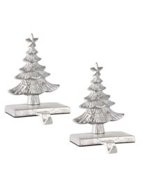 Dibor Set of 2 Cast Iron Silver Decorative Christmas Stocking Holders - Size: 2 Pack - thumbnail 2