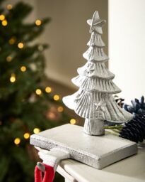Dibor Set of 2 Cast Iron Silver Decorative Christmas Stocking Holders - Size: 2 Pack - thumbnail 3