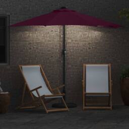 Berkfield Home Garden Parasol Bordeaux red Standard Fabric - thumbnail 4