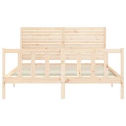 Berkfield Home Bed Frame with Headboard 160x200 cm Solid Wood in Natural - thumbnail 6