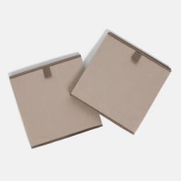OHS 2 x Matte Velvet Cube Storage Box Folding Organiser Home Decor in Taupe - thumbnail 3