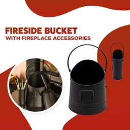 Marco Paul Fireside Coal Bucket Shovel Matchstick Holder Black Accessory Set Kindling Log - thumbnail 2