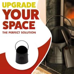 Marco Paul Fireside Coal Bucket Shovel Matchstick Holder Black Accessory Set Kindling Log - thumbnail 3