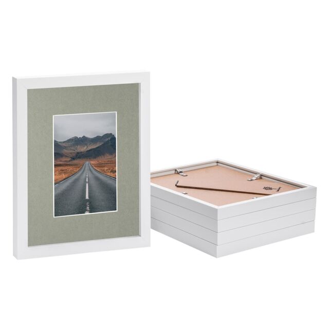 "Nicola Spring Photo Frames with 4"" x 6"" Mount - 8"" x 10"" - White Mount - Pack of 5" - image 1