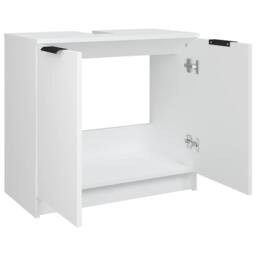 Berkfield Home Classic Bathroom Cabinet White 64.5x33.5x59 cm Engineered Wood - thumbnail 9