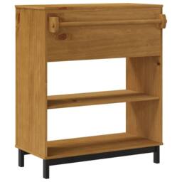 Berkfield Home Bar Table FLAM 92x45x110 cm Solid Wood Pine in Brown - Size: 92 x 45 x 110 cm - thumbnail 7