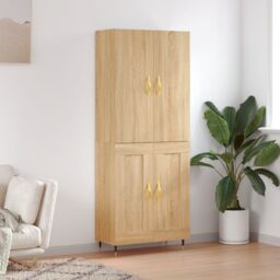 Berkfield Home Highboard Sonoma Oak 69.5x34x180 cm Engineered Wood in Brown - thumbnail 1
