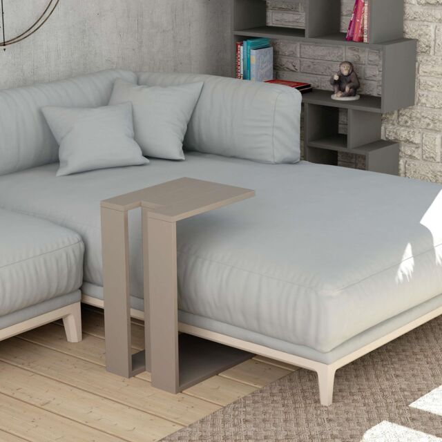 Decortie 'Muju' Modern C-Shape Side Table 57cm - Multipurpose End Table in Grey - Size: 1 Pack - image 1