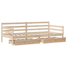 Berkfield Home Daybed with Drawers without Mattress 90x190 cm Single Solid Wood in Brown - thumbnail 9