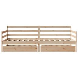 Berkfield Home Daybed with Drawers without Mattress 90x190 cm Single Solid Wood in Brown - thumbnail 4