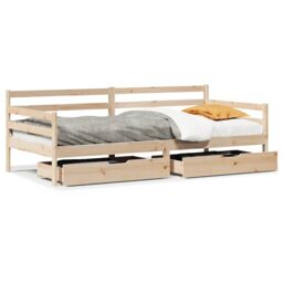 Berkfield Home Daybed with Drawers without Mattress 90x190 cm Single Solid Wood in Brown - thumbnail 2