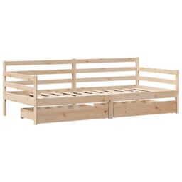 Berkfield Home Daybed with Drawers without Mattress 90x190 cm Single Solid Wood in Brown - thumbnail 3