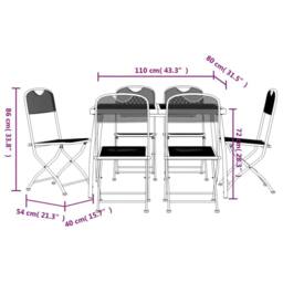 Berkfield Home 7 Piece Garden Dining Set Anthracite Metal Mesh in Black - thumbnail 9