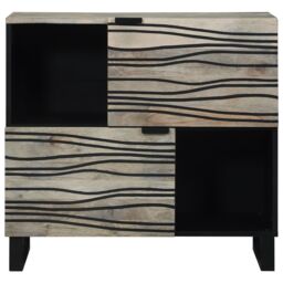 Berkfield Home Media Storage Cabinets & Racks White & Black Engineered wood - thumbnail 3