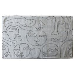 Benjamin Tate Design line drawing of faces Designer Bath Towel in Brown - thumbnail 1