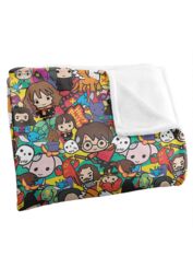Warner Brothers Harry Potter Hero Chibi Collage Blanket 152 x 127 cm in White - thumbnail 3