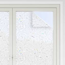 Berkfield Home Window Films 2 pcs Frosted Flowers Pattern PVC in White - thumbnail 3