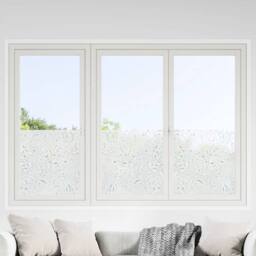 Berkfield Home Window Films 2 pcs Frosted Flowers Pattern PVC in White - thumbnail 2