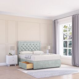 "Sloomy Montana Naples Bed Set With No Drawers Mattress & 54"" Headboard in Silver - Size: Small Single" - thumbnail 1