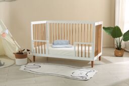 Bedzonline Pure Harmony White Baby Cot 140x70cm - Adjustable Height, Scandinavian Design, Durable & Safe Construction - Size: 140 cm x 70 cm - thumbnail 6