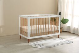 Bedzonline Pure Harmony White Baby Cot 140x70cm - Adjustable Height, Scandinavian Design, Durable & Safe Construction - Size: 140 cm x 70 cm - thumbnail 5