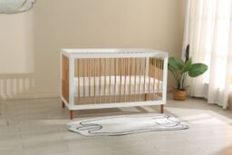 Bedzonline Pure Harmony White Baby Cot 140x70cm - Adjustable Height, Scandinavian Design, Durable & Safe Construction - Size: 140 cm x 70 cm - thumbnail 4