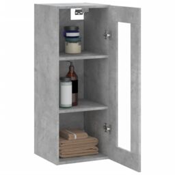 Berkfield Home Wall Mounted Cabinet Concrete Grey 34.5x34x90 cm - thumbnail 5