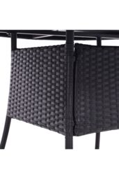 Living and Home Round Wicker Garden Dining Table With Parasol Hole in Black - thumbnail 5
