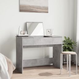 Berkfield Home Dressing Table with Mirror Concrete Grey 100x45x76 cm - Size: 100 x 45 x 76 cm - thumbnail 3