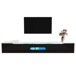 BTM Black & white 180 cm TV cabinet, high-gloss with 16-color LED - thumbnail 1