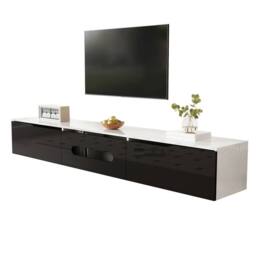 BTM Black & white 180 cm TV cabinet, high-gloss with 16-color LED - thumbnail 8