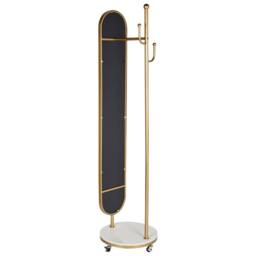 Wyld and Coco Gold Coat Stand with Marble Base and Full-Length Mirror - thumbnail 5