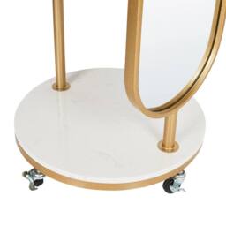 Wyld and Coco Gold Coat Stand with Marble Base and Full-Length Mirror - thumbnail 7