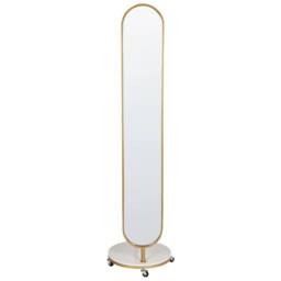 Wyld and Coco Gold Coat Stand with Marble Base and Full-Length Mirror - thumbnail 3