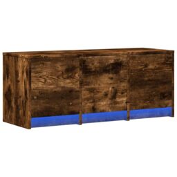 Berkfield Home TV Cabinet with LED Smoked Oak 97x34x40 cm Engineered Wood in Brown - Size: 97 x 34 x 40 cm - thumbnail 3
