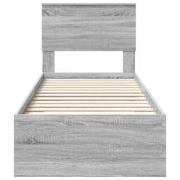Berkfield Home Bed Frame Grey Sonoma & Silver 75 x 190 cm Engineered Wood - thumbnail 7