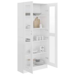 Berkfield Home Vitrine Cabinet White 82.5x30.5x185.5 cm Engineered Wood - thumbnail 4