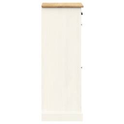 Berkfield Home Shoe Cabinet VIGO 60x35x96 cm White Solid Wood Pine - Size: 60 x 35 x 96 cm - thumbnail 6