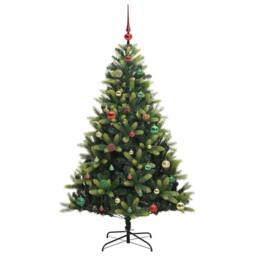 Berkfield Home Artificial Hinged Christmas Tree 150 LEDs Green 150 cm - thumbnail 6