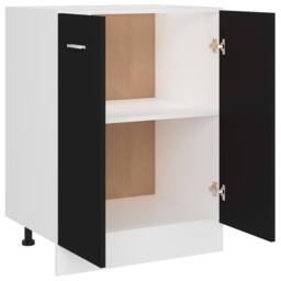 Berkfield Home Durable Bottom Cabinet Black 60x46x81.5 cm Engineered Wood - thumbnail 5