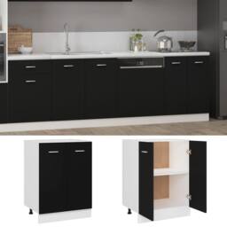 Berkfield Home Durable Bottom Cabinet Black 60x46x81.5 cm Engineered Wood - thumbnail 3
