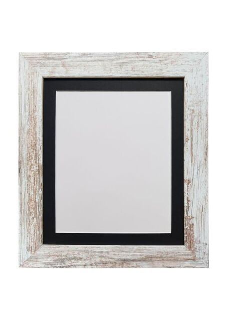 Frames & Mirrors 4U Metro Distressed White Frame with Black Mount for Image Size 20 x 16 Inch - image 1