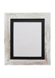 Frames & Mirrors 4U Metro Distressed White Frame with Black Mount for Image Size 20 x 16 Inch